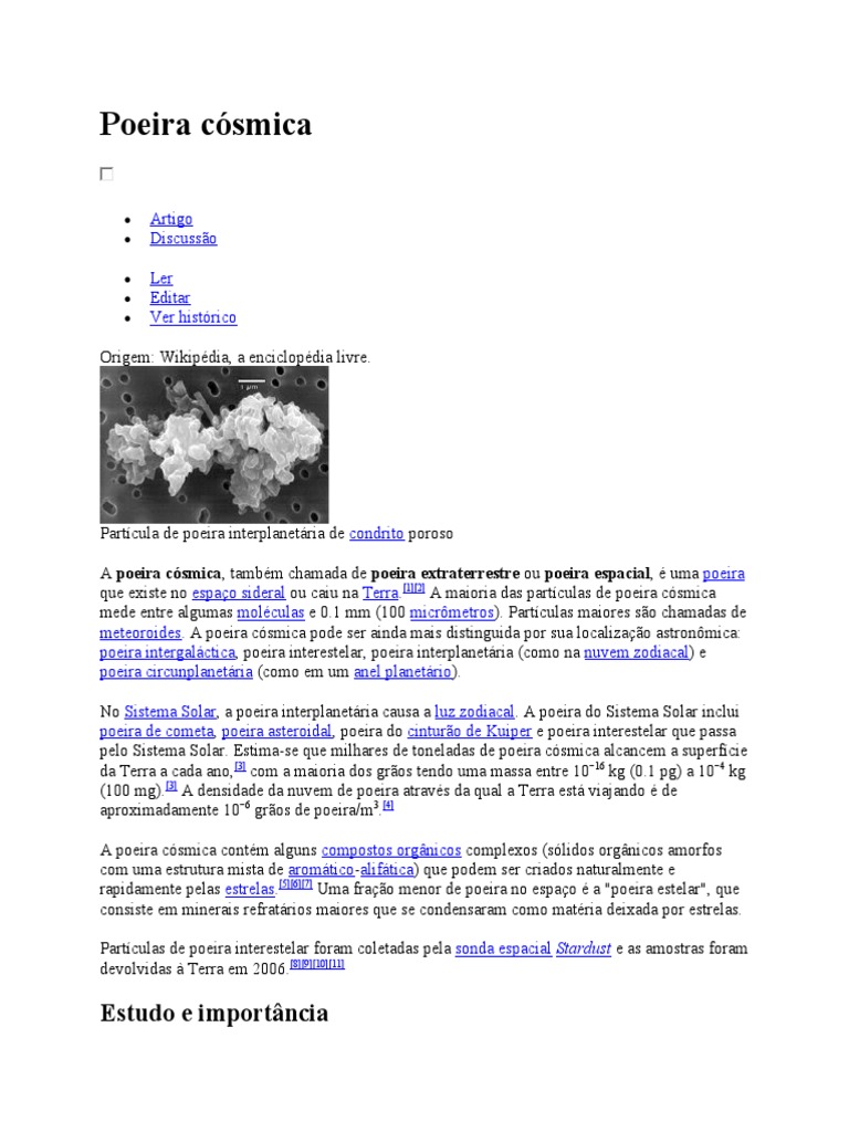 Poeira Cósmica | PDF | Poeira cósmica | Estrelas