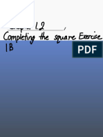 Chapter 1.2. Completing The Square Exercise 1B