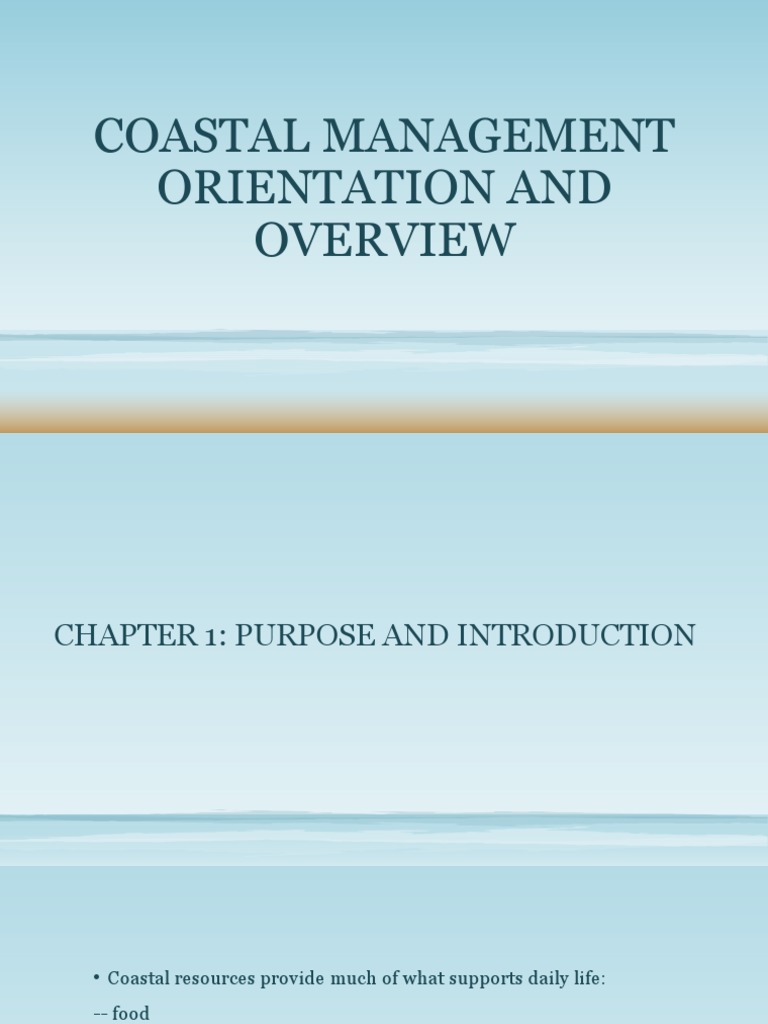 Coastal Management Orientation and Overview PDF Overfishing Coast
