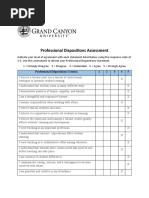 Professional Dispositions Assessment