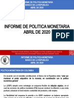 Informe de Politica Monetaria Abril de 2020