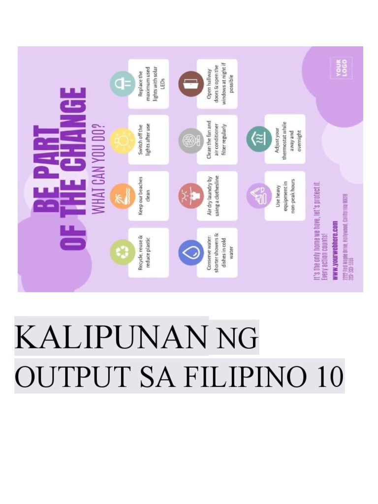 Kalipunan NG Output Sa Filipino 10 PDF