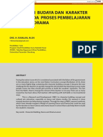 Pendidikan Budaya Dan Karakter Bangsa Pada Proses Pembelajaran Seni Tari & Drama