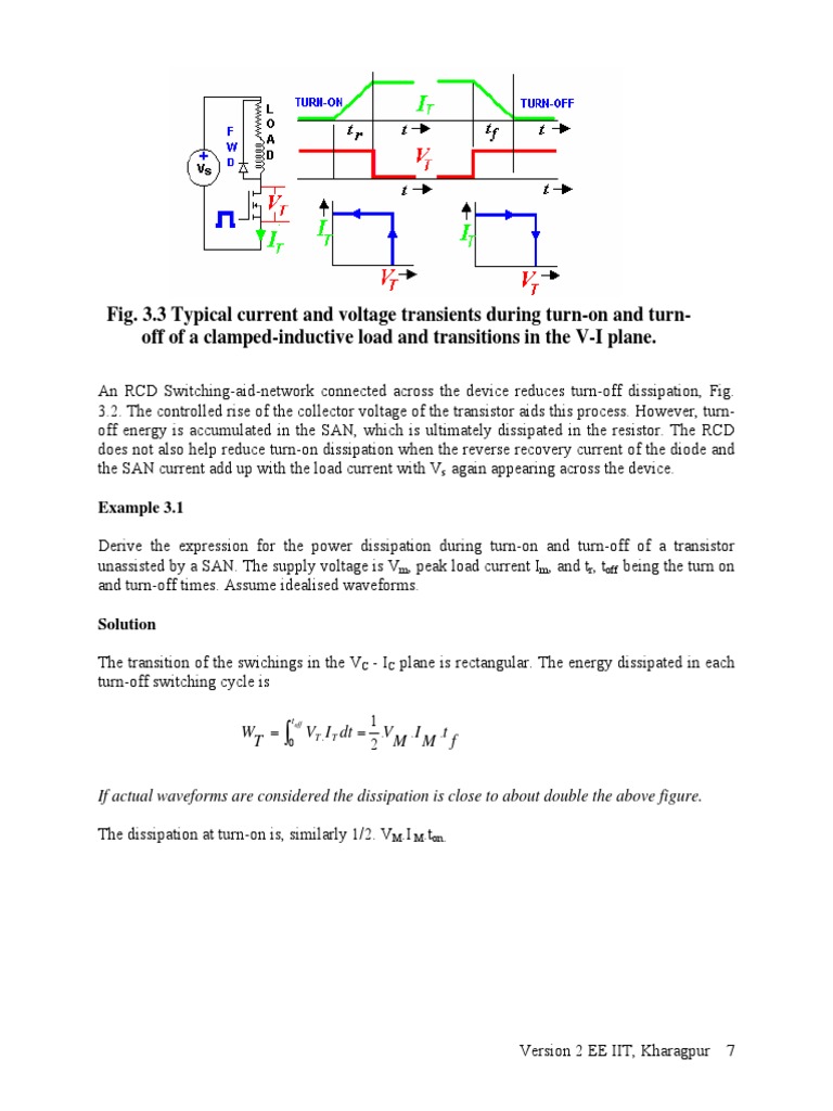 Derivation of Power Dissipation Expressions During TurnOn and TurnOff