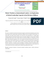 Master Teachers As Instructional Leaders: An Exploration of School Leadership Capacity in The Division of Biliran