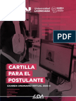 Cartilla para El Postulante Examen Ordinario Virtual 2020-II Leer