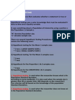 Statistical Hypothesis Testing Procedures