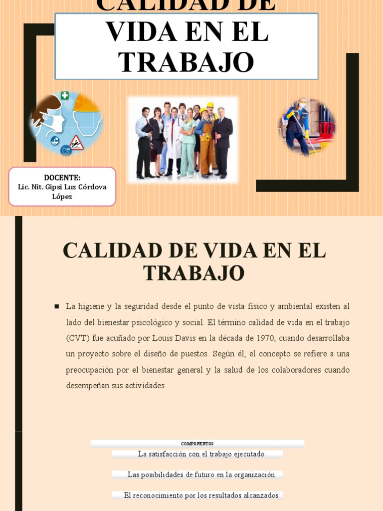 Calidad de Vida en El Trabajo | PDF | Sicología | Factores humanos y ...