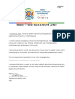 ADLP Master Trainer Commitment Letter