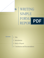 Writing Simple Formal Report