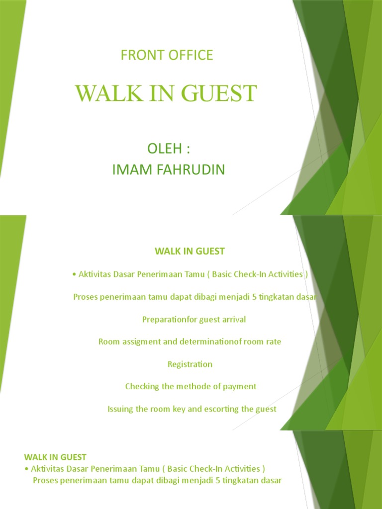 Proses Penerimaan Tamu Walk-In | PDF | Pengelolaan Keuangan & Uang | Hukum
