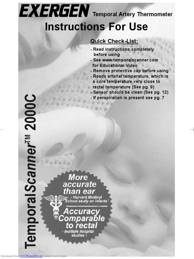Temporal Thermometer Instructions PDF Thermometer Fever