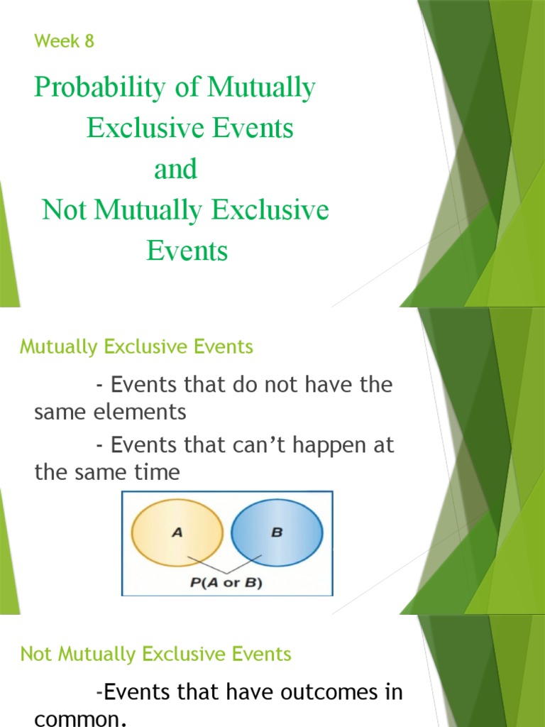 Mutually and Non Mutually Exclusive Events | PDF | Probability ...