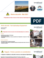 Alerte Securité - Epreuve Hydraulique Équipement Non Conforme