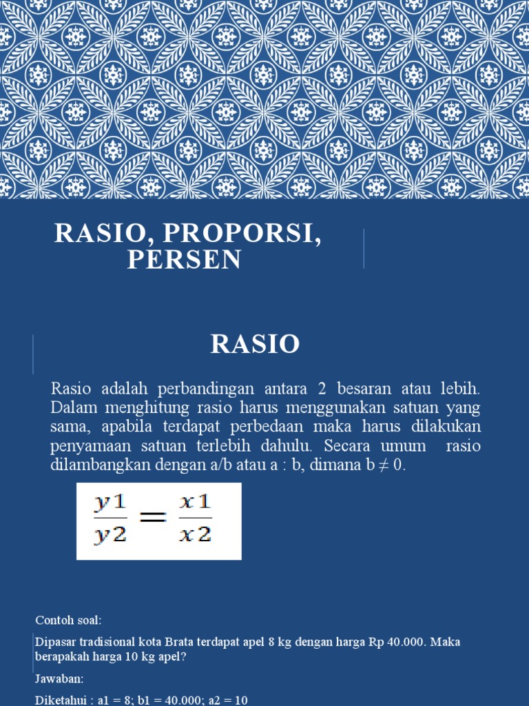 RASIO, Proporsi, Persen PDF