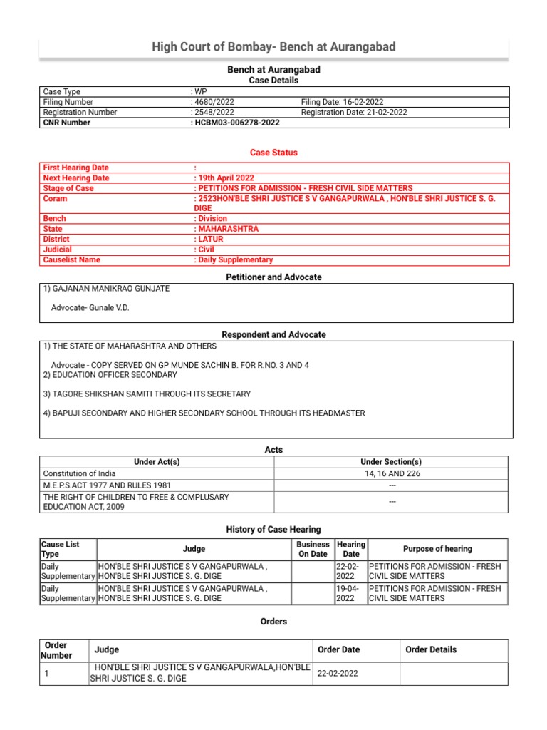 Case Status Search by Case Numbker PDF Public Sphere Separation