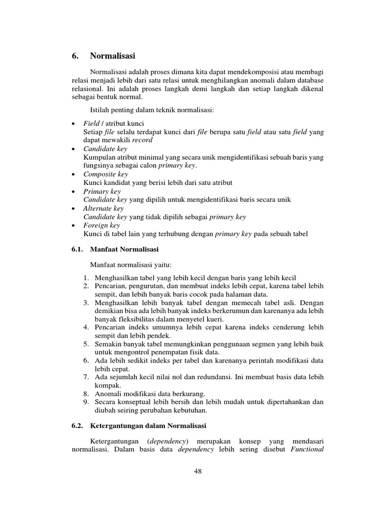 Proses dan Manfaat Normalisasi Database | PDF