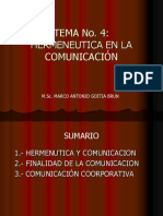 Tema No. 4 Hermeneutica en La Comunicacion