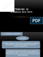 Tema No. 10 El Mensaje y El Texto