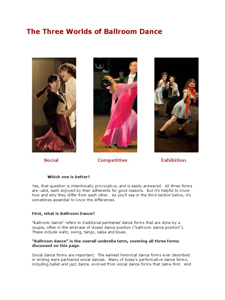 The Three Worlds Of Ballroom Dance Pdf Ballroom Dance Dances