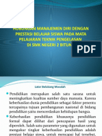 Hubungan Manajemen Diri Dengan Prestasi Belajar Siswa Pada