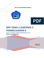 RPP PS-2 - Tema 2 Subtema 3 Pembelajaran 6