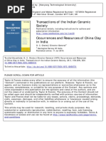 Occurrence and Resources of China Clay in India