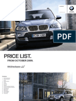 October 2009 UK BMW X5 PriceList