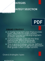 Grand Strategies N Strategy Selection Models