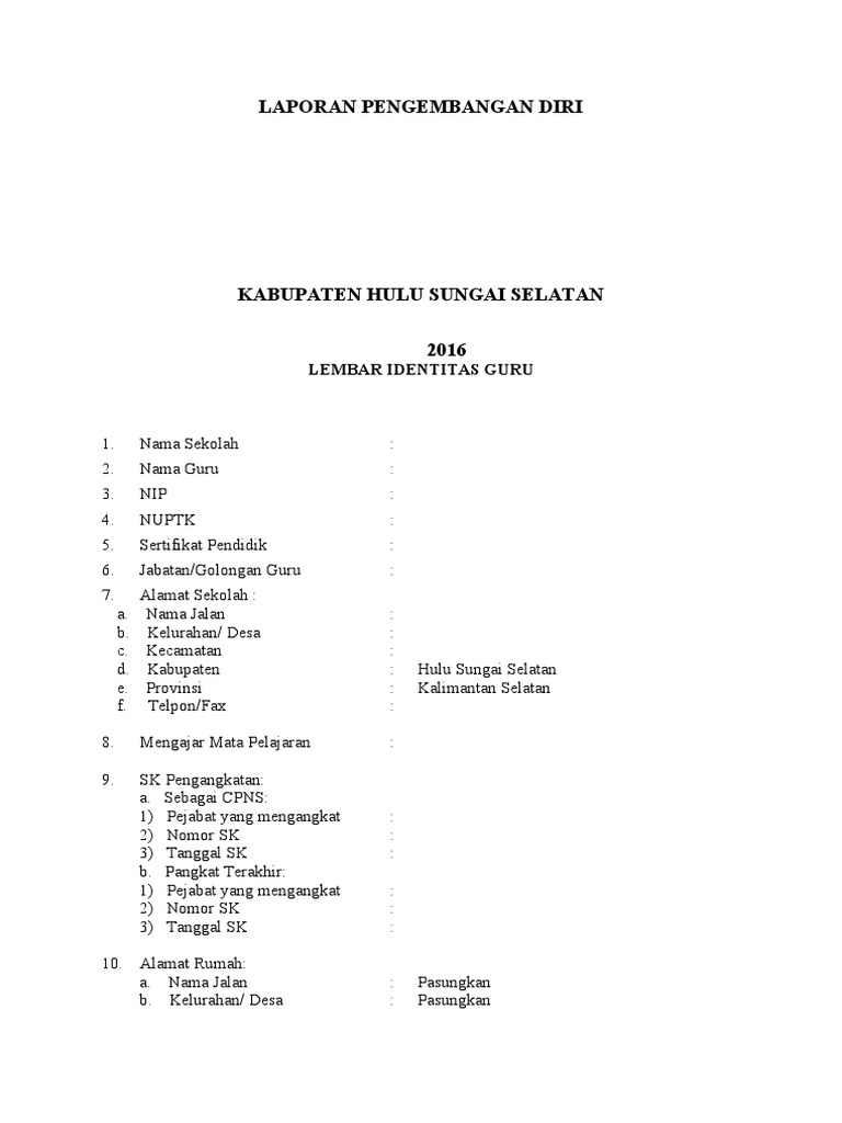 Laporan Pengembangan Diri | PDF | Karier & Perkembangan