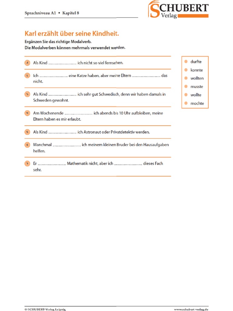 Modalverben Übung 1 | Modalverben Übung 1 – TUIK