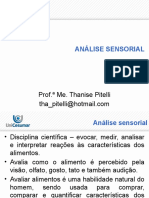 Análise Sensorial: Prof. Me. Thanise Pitelli