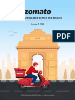 Zomato Shareholder Letter