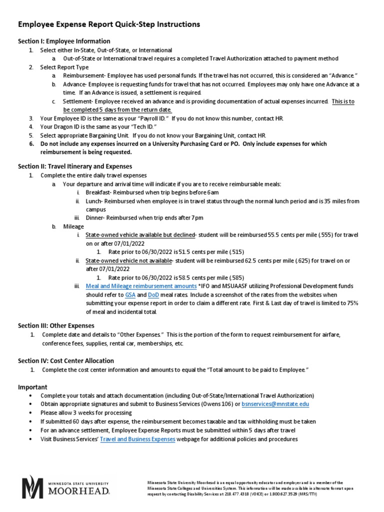 Employee Expense Report Form | PDF | Expense | Employment