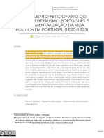 O Movimento Peticionário Do Primeiro Liberalismo Português e A Parlamentarização Da Vida Política em Portugal (1820-1823)