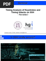 Timing Analysis of Keystrokes and  Timing Attacks on SSH   - Revisited -