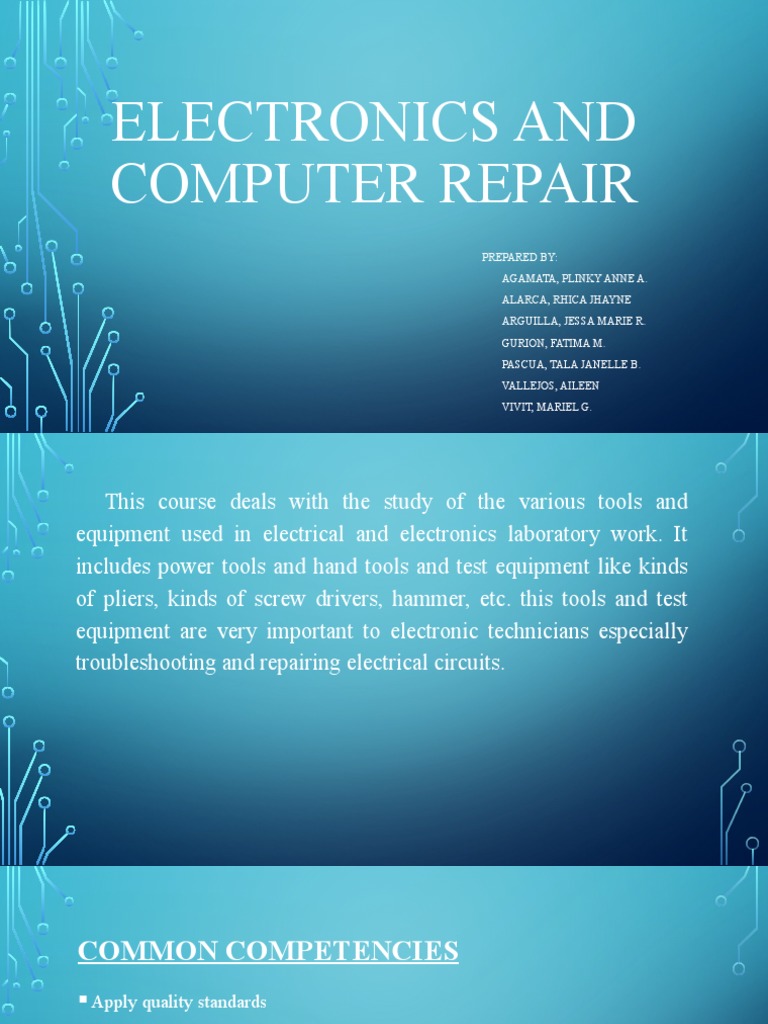 Electronics and Computer Repair PDF Electronics Curriculum