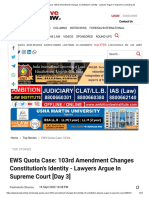 EWS Quota Case - 103rd Amendment Changes Constitution's Identity - Lawyers Argue in Supreme Court (Day 3)