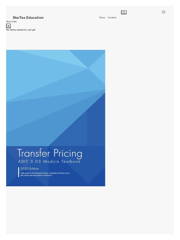 ADIT Transfer Pricing Book (Hard Copy) PDF Textbook Pricing