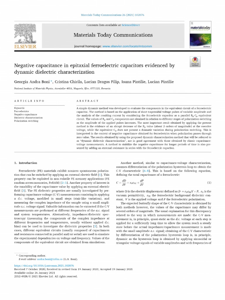 Negative Capacitance in Epitaxial Ferroelectric Capacitors Evidenced by ...