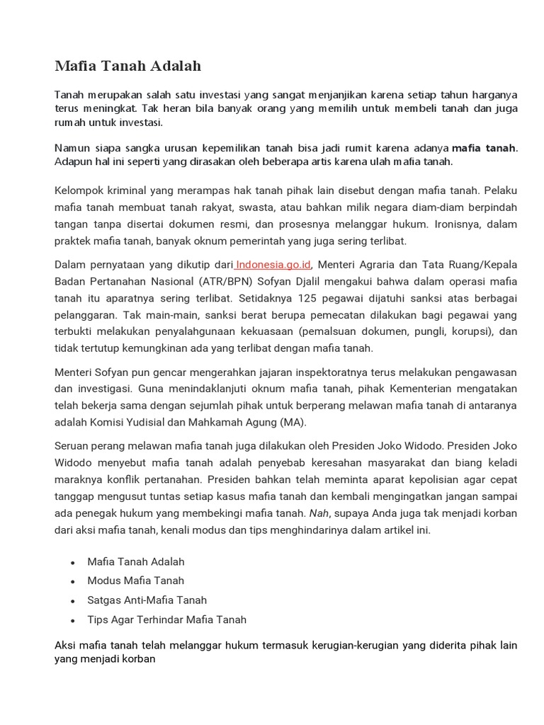 Dampak Mafia Tanah pada Masyarakat IKN