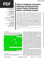 2021-Study On Roughness Parameters Screening and Characterizing Surface Contact Performance Based On Sensitivity Analysis