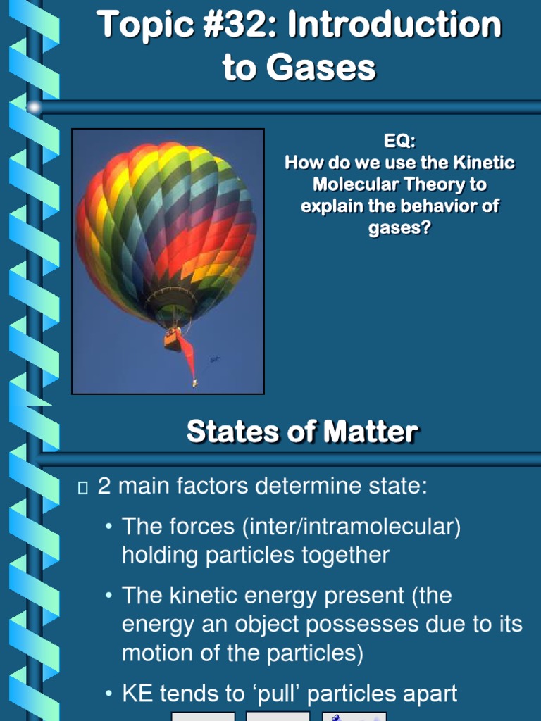 Intro To Gases and Gas Laws PDF Gases Pressure