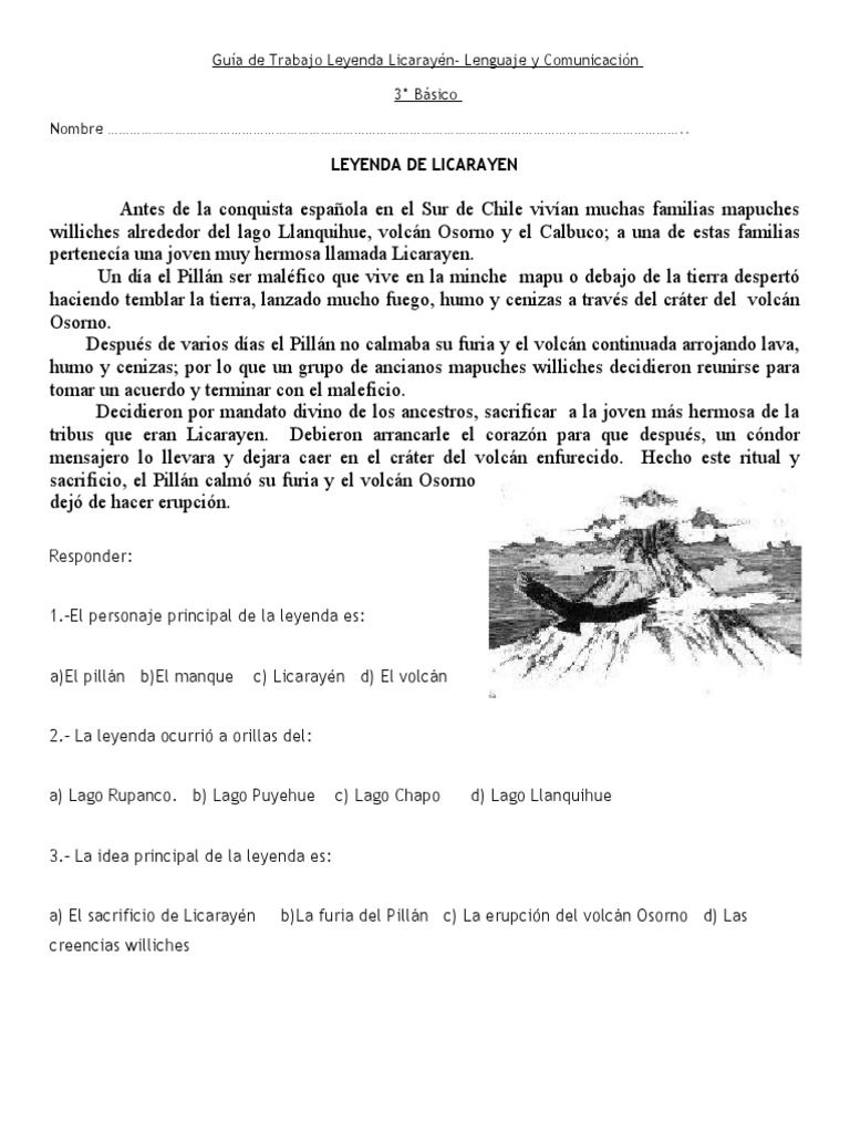 Guia Licarayén La Leyenda PDF Volcán Vulcanología