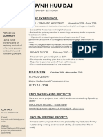 Huynh Huu Dai - Ietls Teacher CV