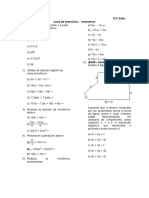 Lista de Exercícios - Monomios - 8C