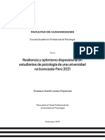 Resiliencia y Optimismo Disposicional