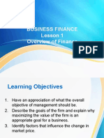 Business Finance - Lesson 1