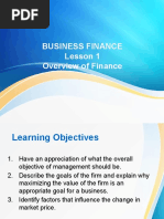 Business Finance - Lesson 1