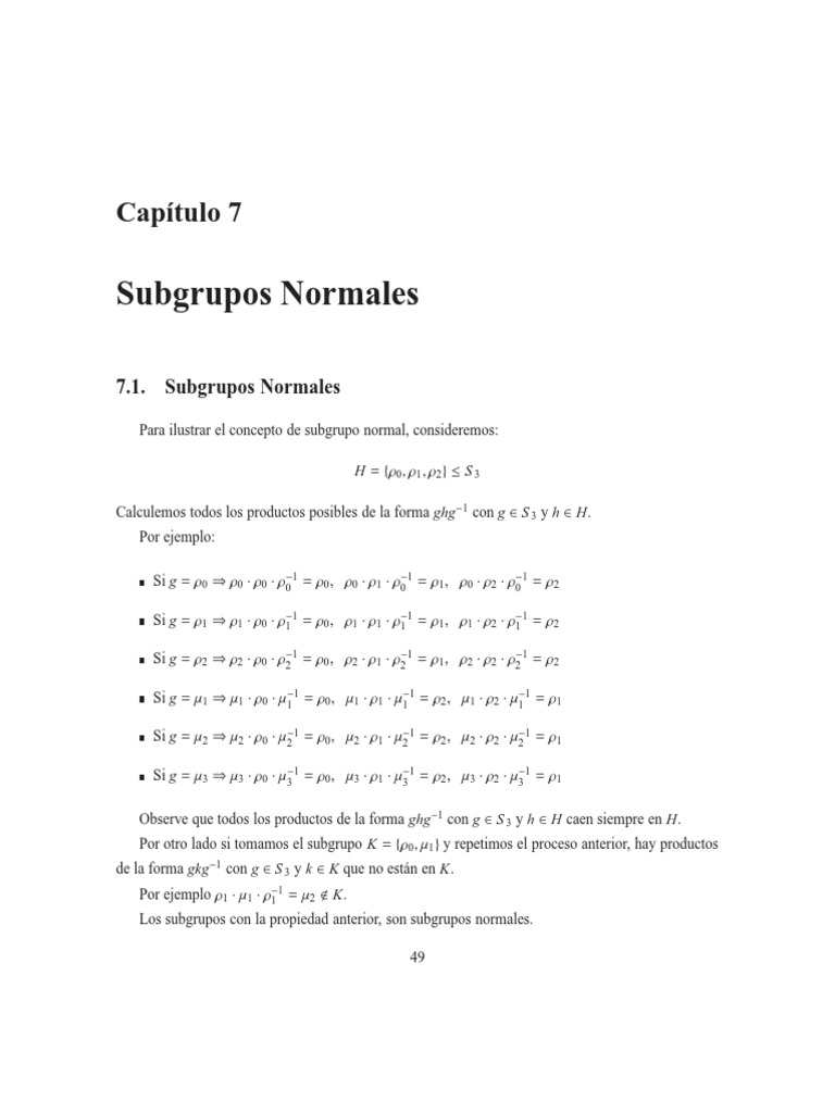 Subgrupos Normales en Grupos | PDF | Objetos matemáticos | Geometría